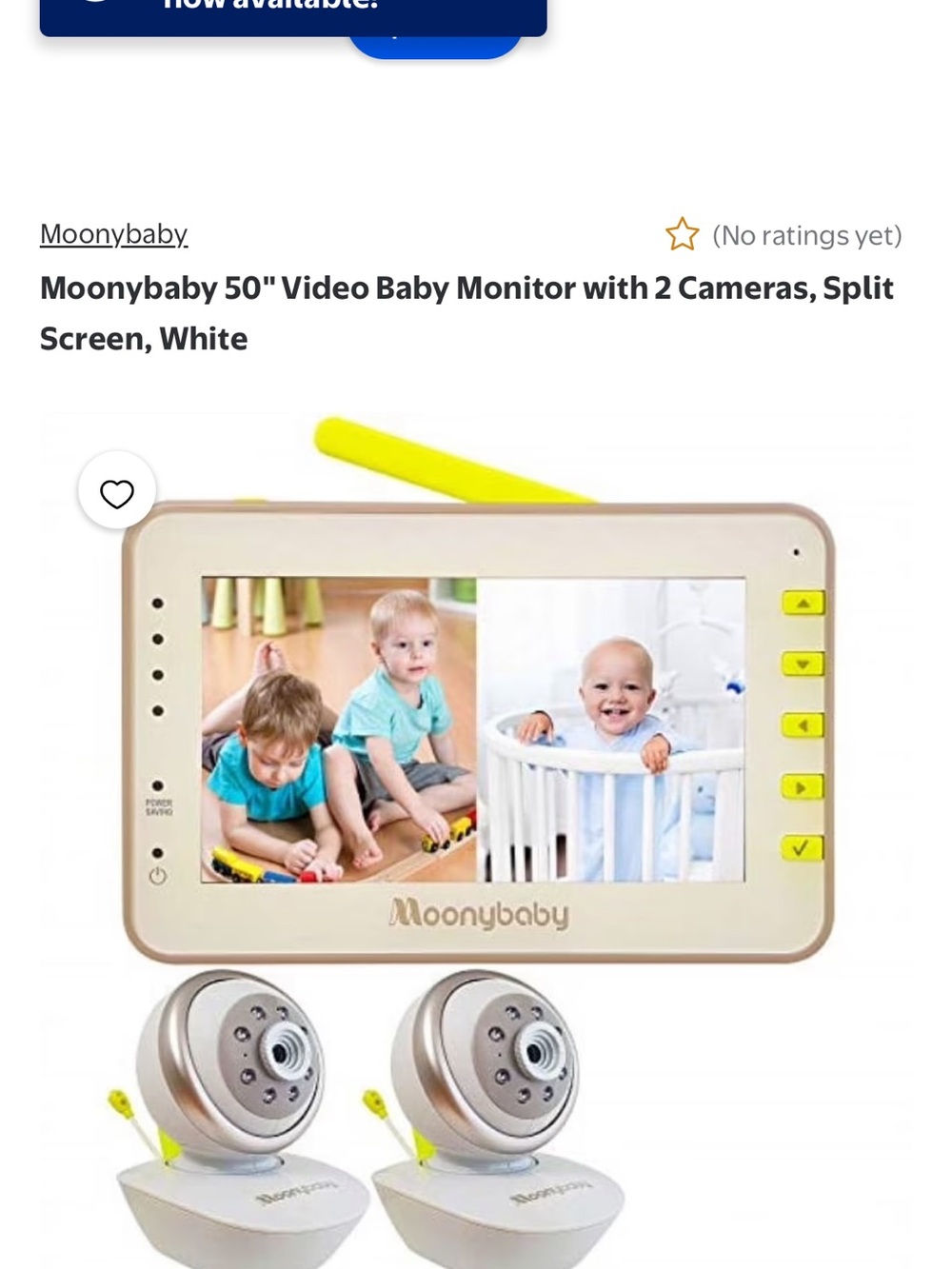 5.0" Moon Baby Baby Monitor with Dual Cameras and Split Screen